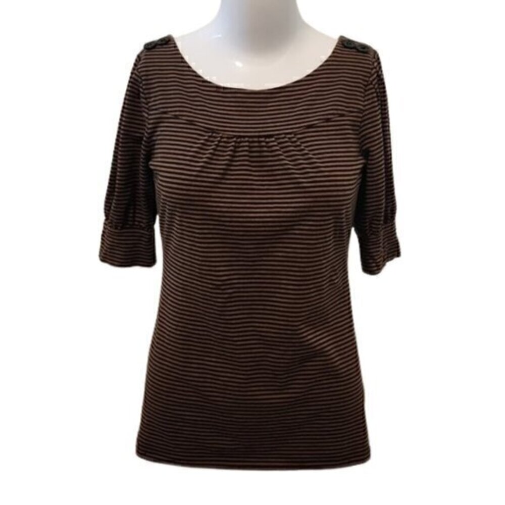 [Ann Taylor] Brown striped top - Size S